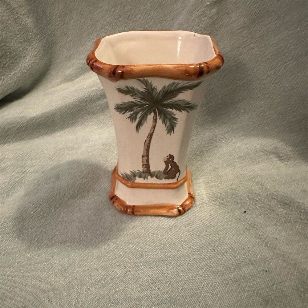 Springmaid Tropical Ceramic Toothbrush Holder Bathroom Accessory